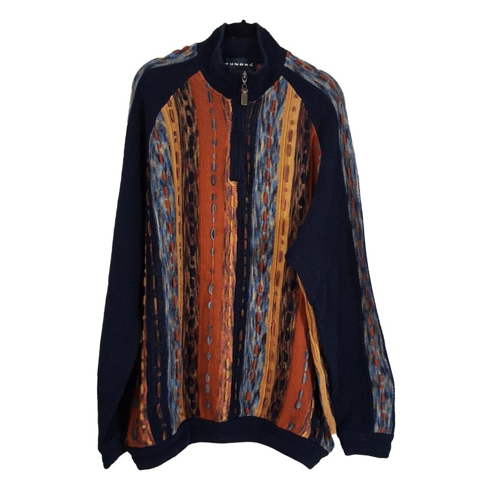 VTG Tundra Canada Coogi Style 3D Pullover Sweater Colorful 80s/90s Canada XL